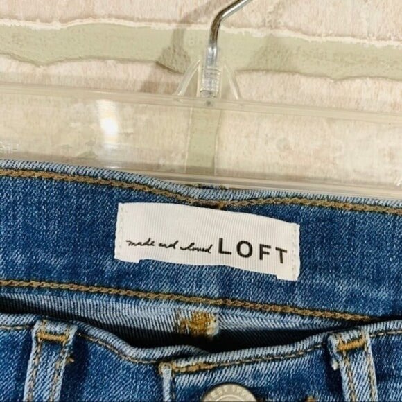 Loft NWT Double Frayed Skinny Jeans Size 24 - Picture 7 of 12